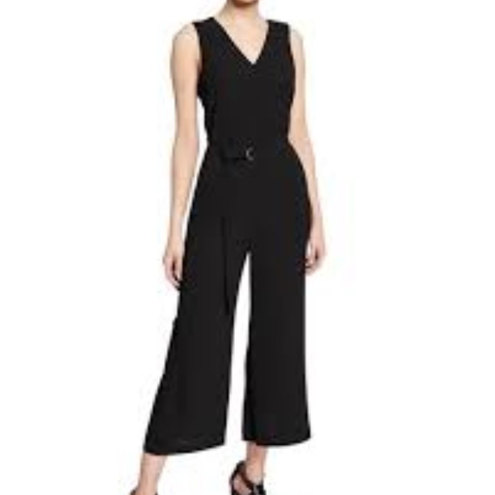 Michael Kors -V-Neck Sleevless Crop Jumpsuit-